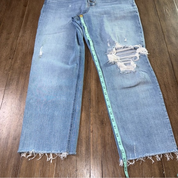 KUT Rachael Fab Ab Mom Jeans Ankle Crop Straight High Rise Raw Hem Button Fly - Picture 6 of 8